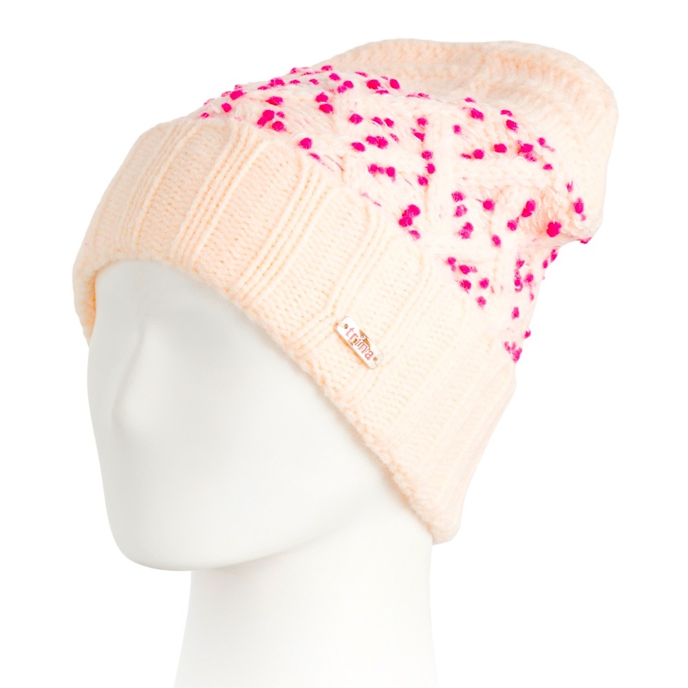 NWT Trina Turk White And Pink Bubblewrap Yarn Knit Beanie - Picture 2 of 9